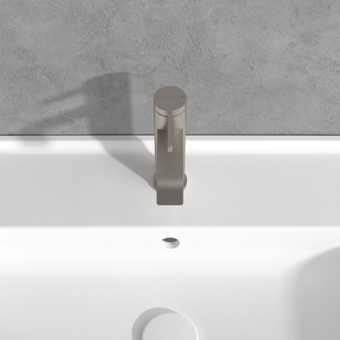 Villeroy & Boch Dawn badtoevoer - 201mm - voor wandmontage - Brushed Nickel (rvs) SW974015