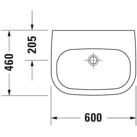 Duravit D-Code Med wastafel 60x46cm zonder kraangat zonder overloop wit OUTLETSTORE STORE40763