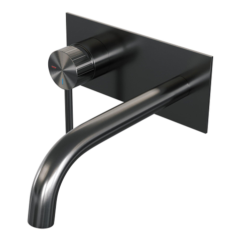 BRAUER Stripe Mitigeur de lavabo encastré - bec verseur courbé et rosace - modèle A2 - gunmetal brossé PVD SW1434960