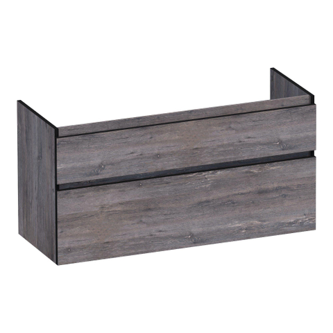 BRAUER Delight Edge meuble sous-lavabo 120 2 tiroirs softclose - sans poignées - 1 découpe pour siphon - Driftwood SW1198773