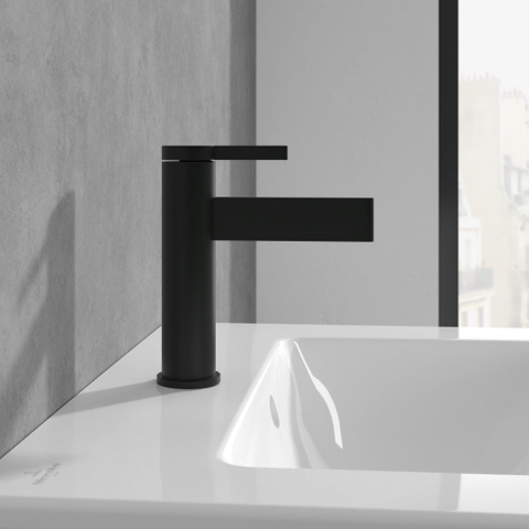 Villeroy & Boch Dawn 1 greeps wastafelkraan - zonder pop up afvoergarnituur - mat zwart SW974113
