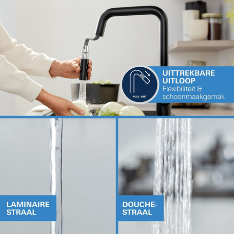 Grohe Start Keukenmengkraan - hoge uitloop - infrarood - matte black (mat zwart) SW1244508