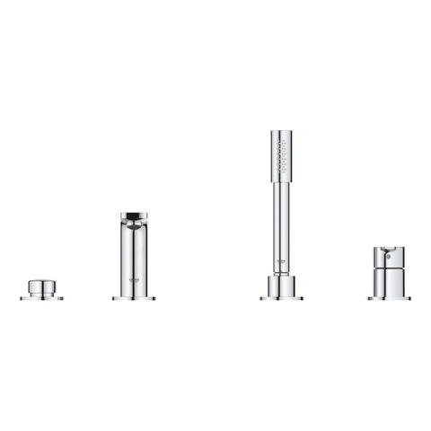 Grohe Lineare New Afbouwdeel - voor 4-gats badrandcombinatie - met baduitloop - met handdouche - doucheslang 200cm - chroom SW97558