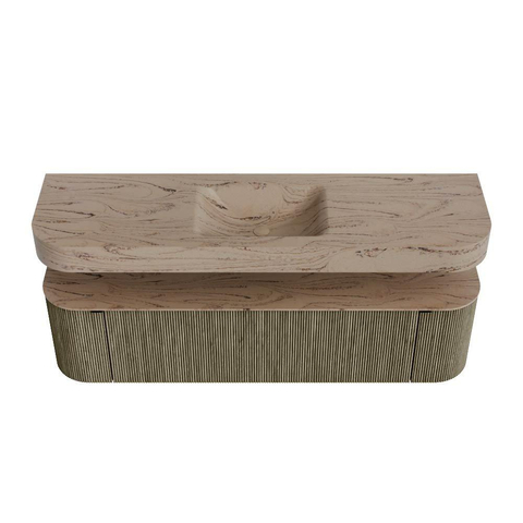 MONDIAZ THOR-DLUX 170cm meuble de salle de bains arrondi gauche + droite couleur Shadow avec 1 tiroir et 2 portes. Vasque suspendue CLOUD Milieu sans trou de robinet couleur Arena. SW1465735
