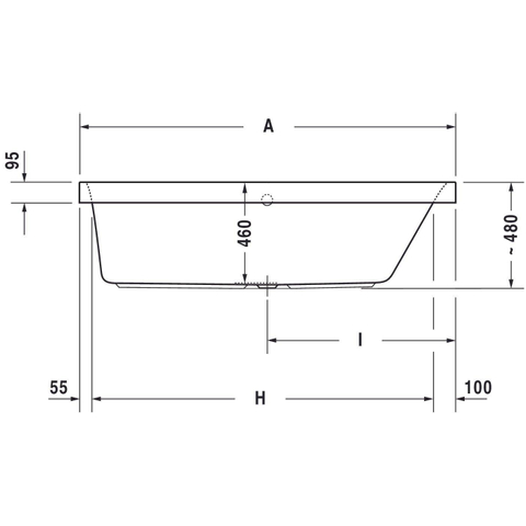 Duravit Happy D.2 Kunststof inbouwbad acryl rechthoekig - met rugsteun rechts - 160x70x46cm - zonder poten - glans wit SW54601