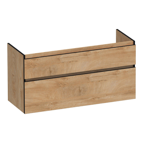 BRAUER Delight Edge meuble sous-lavabo 120 2 tiroirs softclose - sans poignées - 1 découpe pour siphon - Forest Tan SW1198798