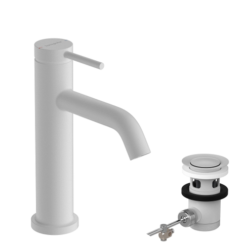 Hansgrohe Tecturis S Mitigeur lavabo - vidage à tirette - bec 11.6 cm - mat blanc SW918694