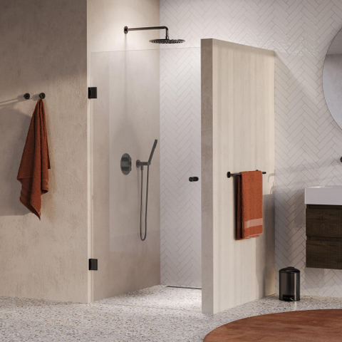 BRAUER Void Carving porte de douche - 100x200cm - porte pivotante - PVD - gunmetal brossé (anthracite) SW1418142