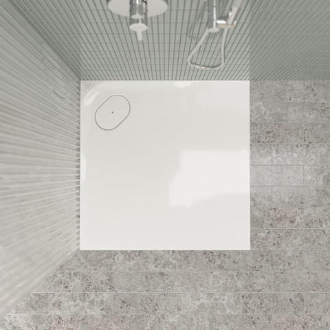 Villeroy & Boch Ecora douchebak - 80x80x3.5cm - hoekafvoer - white alpine (wit) SW1558955