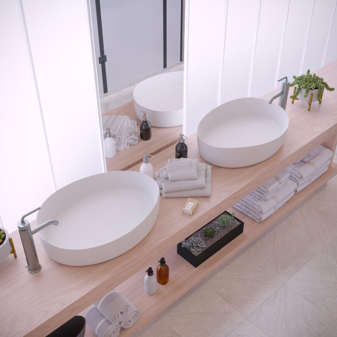 Ideavit Solidharmony vasque à poser 60x44x15,5cm Solid surface blanc mat SW97024