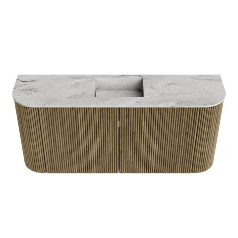 Mondiaz JOYA-DLUX 93.2cm toiletmeubel - ronding links en rechts kleur Dusk - Wastafel FAYE positie Midden 1 kraangat kleur Glace. SW1423210