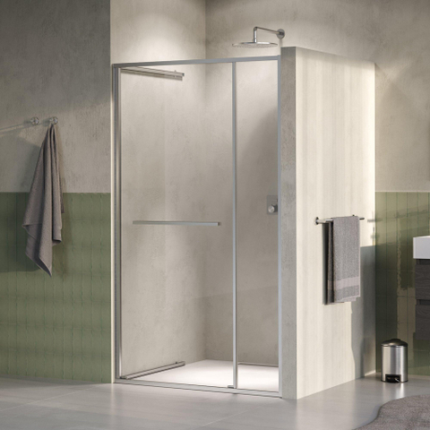 BRAUER Luminis Nisdeur - 120x200 - 2-delig naar binnen draaiend - helder glas - omkeerbaar - incl. glascoating - geborsteld RVS PVD SW1580843