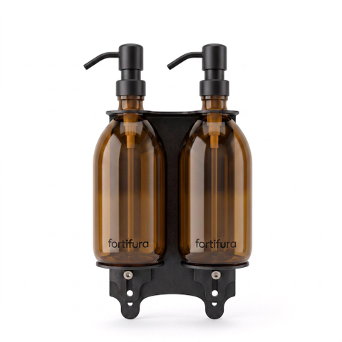 Fortifura Calvi Zeepdispenser - 500ml - set van 2 - houder - mat zwart SW1590475