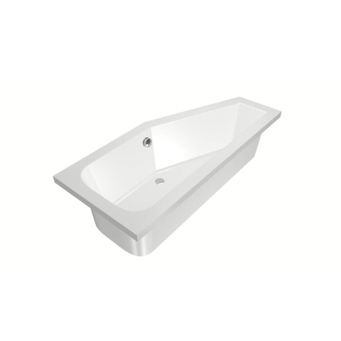Xenz Lagoon Baignoire d'angle - 170x75x48 - bonde Milieu - Droite - Compact - acrylique - blanc SW102978