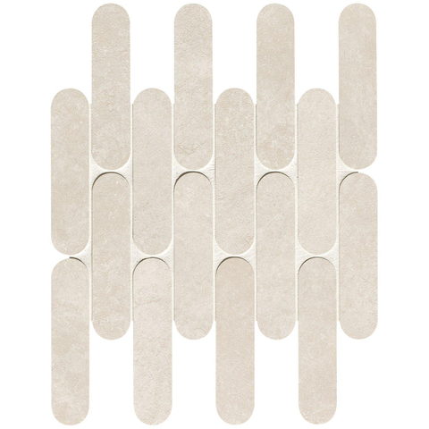 Terravito Elzino Mozaïektegel - 29x29.5cm - gebogen - 9mm - White mat SW1119925