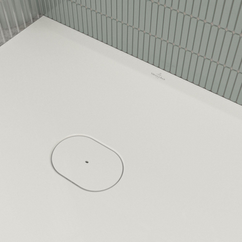 Villeroy & Boch Ecora douchebak - 160x90x4.5cm - afvoer korte zijde - white alpine (wit) SW1558882