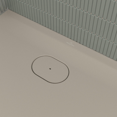 Villeroy & Boch Ecora douchebak - 120x90x3.5cm - afvoer korte zijde - almond (beige) SW1558946