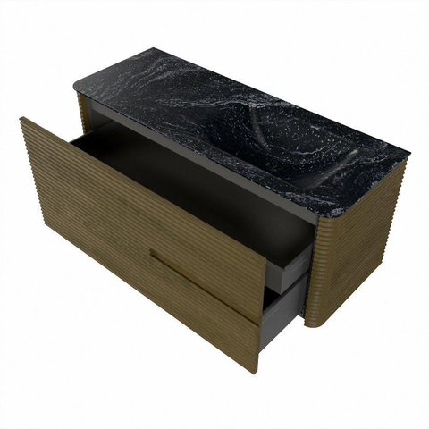 Mondiaz CIRO-DLUX Badkamermeubelset - 120x45x50cm - Solid surface wastafel Lava - 1 wasbak Rechts - zonder kraangaten - 2 lades - Dusk SW1533033