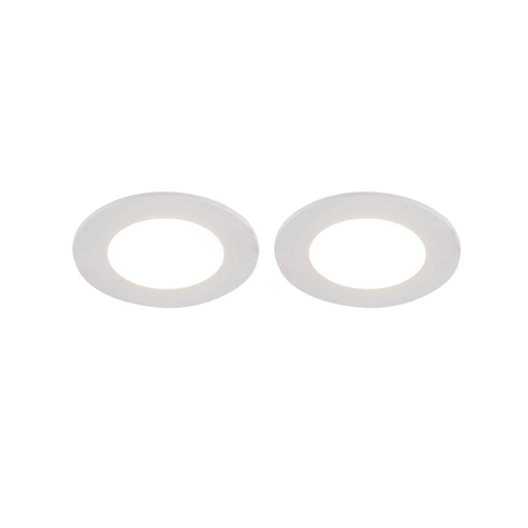 QAZQA Blanca Spot encastrable - set de 2 - 9x9cm - incl. LED - dimmable en 3 étapes - IP44 - blanc mat SW1209742