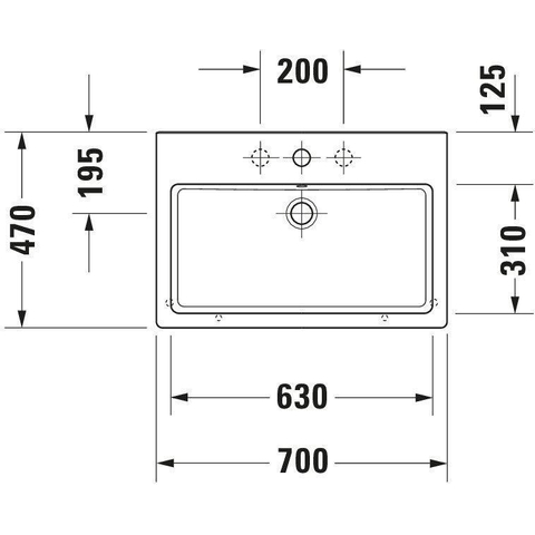 Duravit Vero Meubelwastafel - 70x47cm - met 1 kraangat - met overloop - wit 0305341