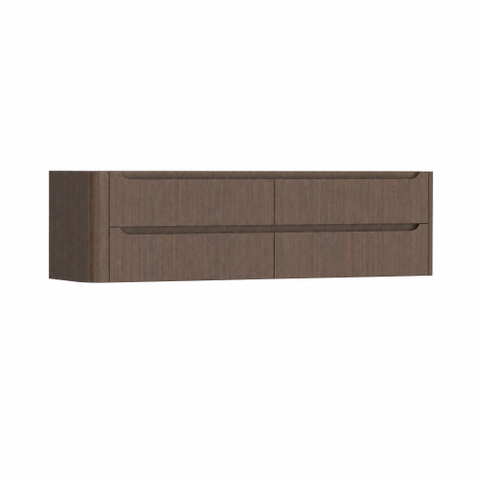 H&R Badmeubelen Juice Wastafelonderkast - 180x45x50cm - linkerhoek afgerond - 4 lades - geïntegreerde greep - coffee SW1491922