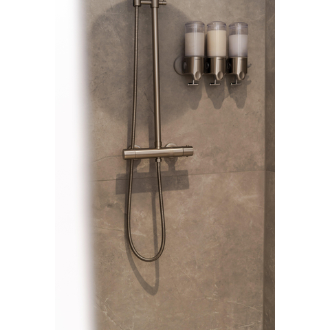 Fortifura Calvi opbouw regendoucheset – Ø25 cm hoofddouche – 1-stands staafhanddouche – RVS geborsteld SW1204409