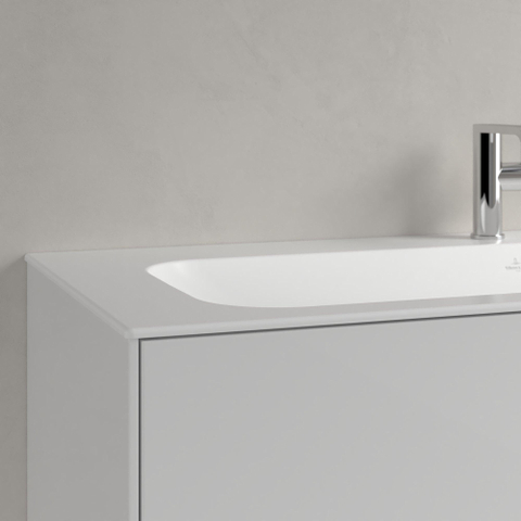 Villeroy & Boch finion meubelwastafel - met 1 kraangat - 120x50cm CeramicPlus - met verdekte overloop - geslepen - Stone White (mat wit) SW209581