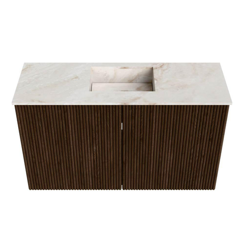 Mondiaz JOYA-DLUX Meuble de toilette 70cm - couleur Walnut - Vasque FAYE position Milieu Sans trou de robinet couleur Frappe SW1422307