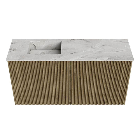 Mondiaz JOYA-DLUX 80cm toiletmeubel - kleur Dusk - Wastafel FAYE positie Links Zonder kraangat kleur Glace. SW1423153