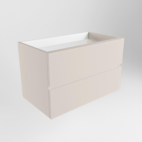 Mondiaz VICA meuble de salle de bains sous-meuble - 80x50x45cm - 2 tiroirs - Découpe centrale - Linen SW1438143
