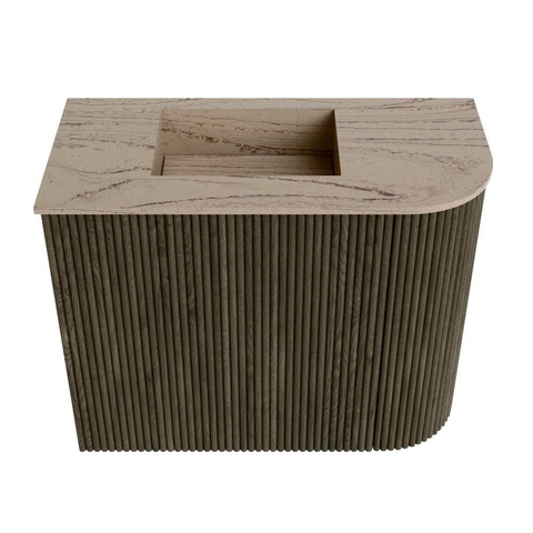 Mondiaz JOYA-DLUX Meuble de salle de bains 51,6cm - arrondi droit couleur Shadow - Vasque FAYE position Gauche 1 trou de robinet couleur Arena SW1424819