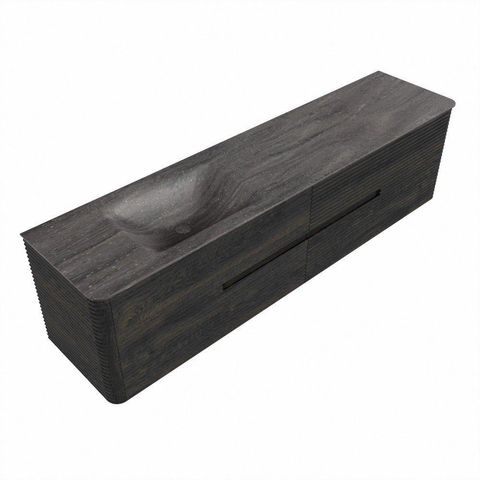 Mondiaz CIRO-DLUX Badkamermeubelset - 190x45x50cm - Solid surface wastafel Oza - 1 wasbak Links - zonder kraangaten - 4 lades - Shadow SW1532676