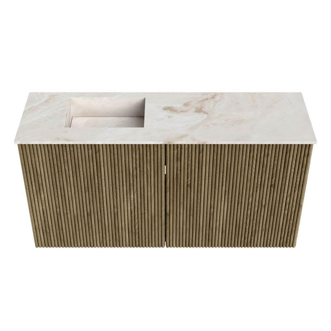 Mondiaz JOYA-DLUX 80cm toiletmeubel - kleur Dusk - Wastafel FAYE positie Links Zonder kraangat kleur Frappe. SW1423087