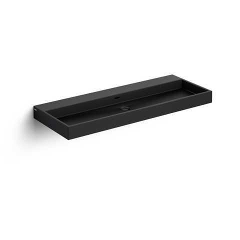 Clou Wash Me lavabo 110x42cm sans bonde Céramique Noir mat SW9258