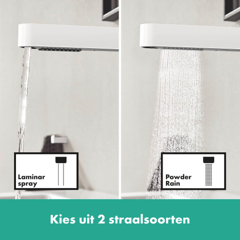 Hansgrohe Finoris Wastafelkraan - 230 - 2jet - met uittrekbare vuistdouche plug - mat wit SW651588