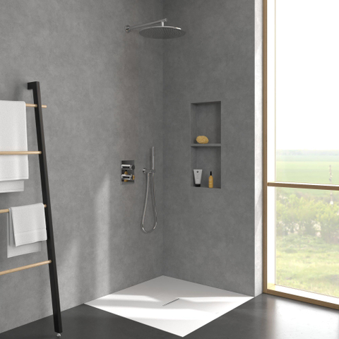 Villeroy & Boch Universal Showers handdouchehouder - voor wandmontage hoekig - Brushed Nickel (rvs) SW974412