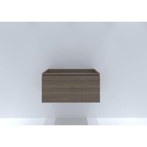 H&R Badmeubelen Matrix Wastafelonderkast - 80x44.8x40cm - 3D-front - 1 lade - greeploos met greeplijst - charleston SW757103
