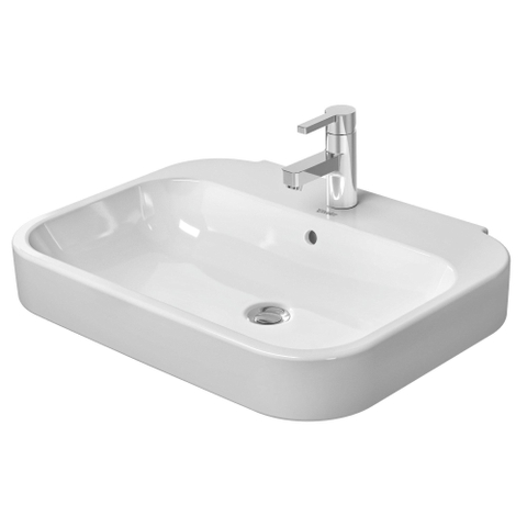 Duravit Happy D.2 Wastafel - met overloop - met 1 kraangat - 65x50cm - wit SW54260