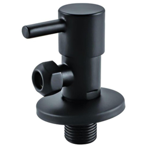 Fortifura Calvi Robinet d'arrêt d'angle - coudé - raccord mural 1/2" - raccord à compression 3/8" / 10 mm pour flexible - noir mat SW791728