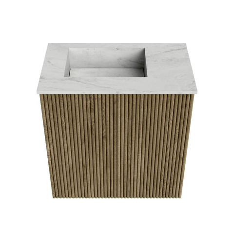 Mondiaz JOYA-DLUX Meuble de toilette 40cm - couleur Dusk - Lavabo FAYE position Gauche 1 trou de robinet couleur Opalo. SW1423280
