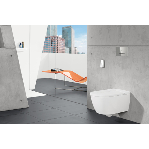 Villeroy & Boch Viconnect Bouton de commande E300 DF 25.3x14.5cm matière synthétique noir/chrome mat SW106658