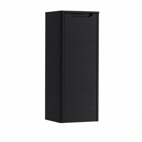 H&R badmeubelen Juice Halfhoge Kast - 40x35x100cm - met ronde hoeken - 1 deur - linksdraaiend - zwart mat SW875422