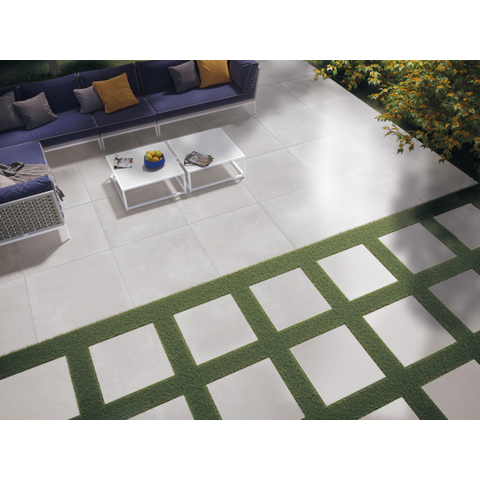 Terravito Calvero wand- en vloertegel - 90x90cm - 9.0mm - Vierkant - gerectificeerd - Betonlook - mat grijs - Pearl SW1077618