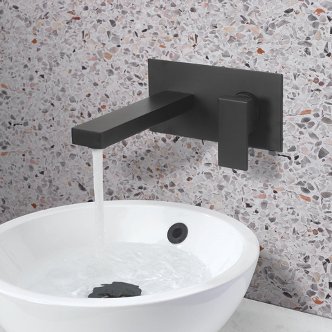 Crosswater Verge Inbouw wastafelkraan - 2 gats - 21cm uitloop - mat zwart SW648422