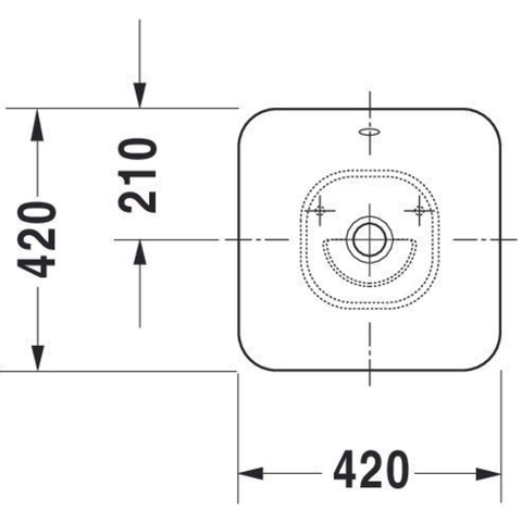 Duravit Bacino Opzetwastafel - 42x42cm - zonder kraangat - met overloop - glans wit 0291325