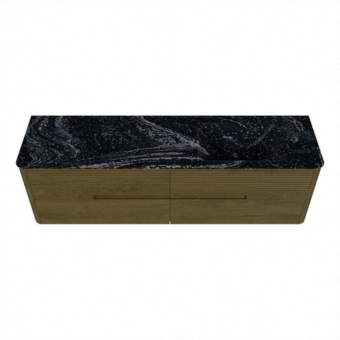 Mondiaz CIRO-DLUX Ensemble de meubles de salle de bains - 170x45x50cm - Lavabo solid surface Lava - 1 vasque à droite - 1 trou de robinet - 4 tiroirs - Dusk SW1533053