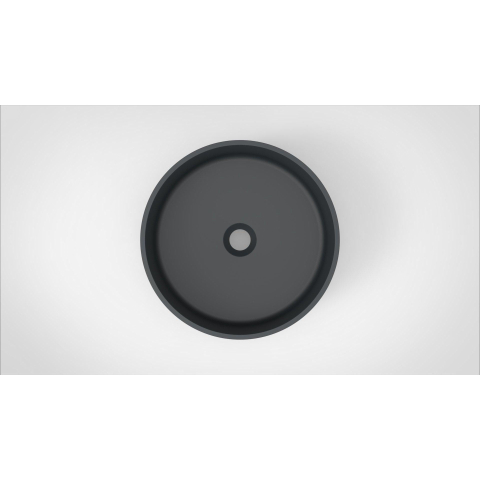 Arcqua Case waskom - 40x40cm - Rond - Cast marble Antraciet Mat SW767308