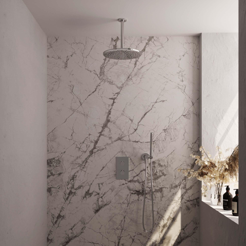 Brauer Chrome Edition Ensemble de douche pluie encastré - douche principale 30 cm - 2 fonctions - incluant partie encastrable - douchette à main Barre 1 fonction - chrome SW538360