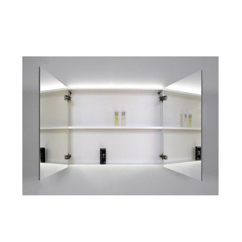 Sanicare armoire de toilette qlassics ambiance 100 cm 2 portes miroir double face anthracite SW278659
