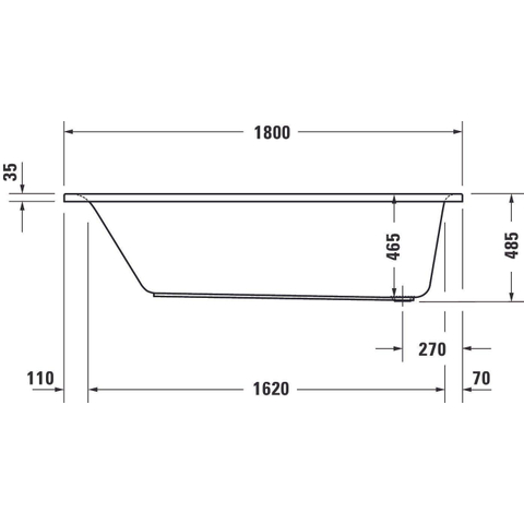 Duravit D-Neo bad 180x80x48.5cm 190liter Wit Hoogglans OUTLETSTORE STORE44357